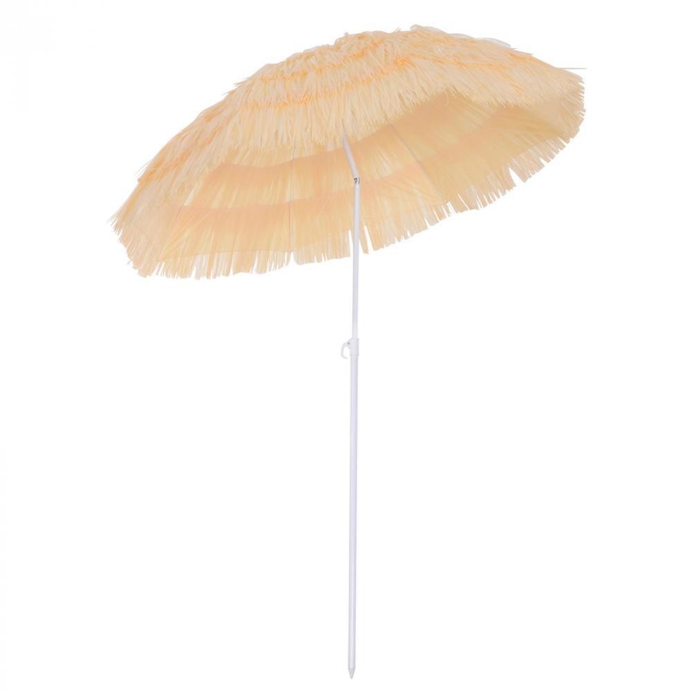parasol de plage jardin design hawai 160 cm raphia artificiel beige (GiFi-AOS-01-0025)
