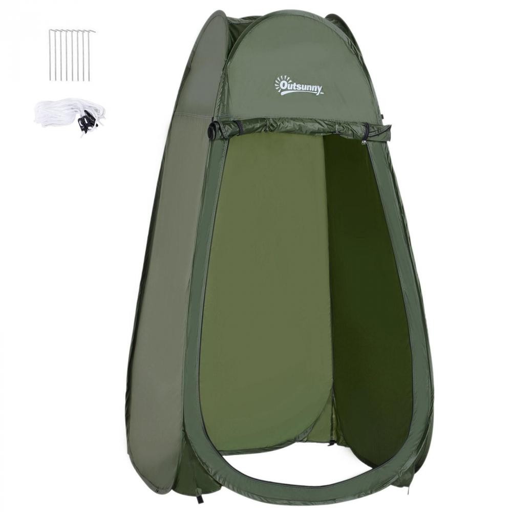 tente de douche pliable pop-up automatique instantanée cabinet de changement camping polyester vert (GiFi-AOS-A20-020)