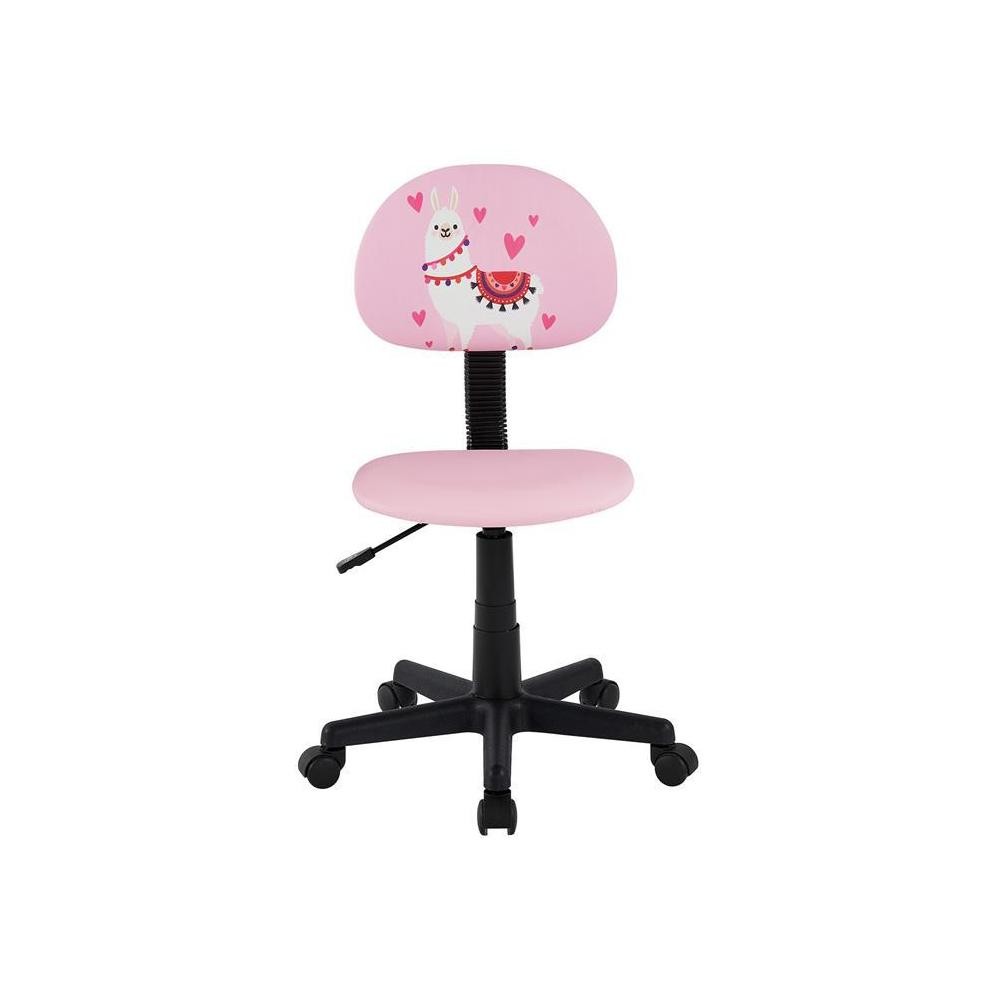 chaise de bureau pour enfant alpaca revêtement synthétique rose avec motif lama (GiFi-MOB-93076)