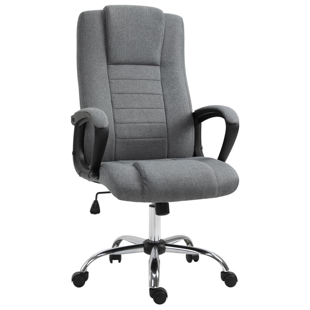 homcom fauteuil de bureau à roulettes chaise manager ergonomique pivotante hauteur réglable lin (GiFi-AOS-921-265)