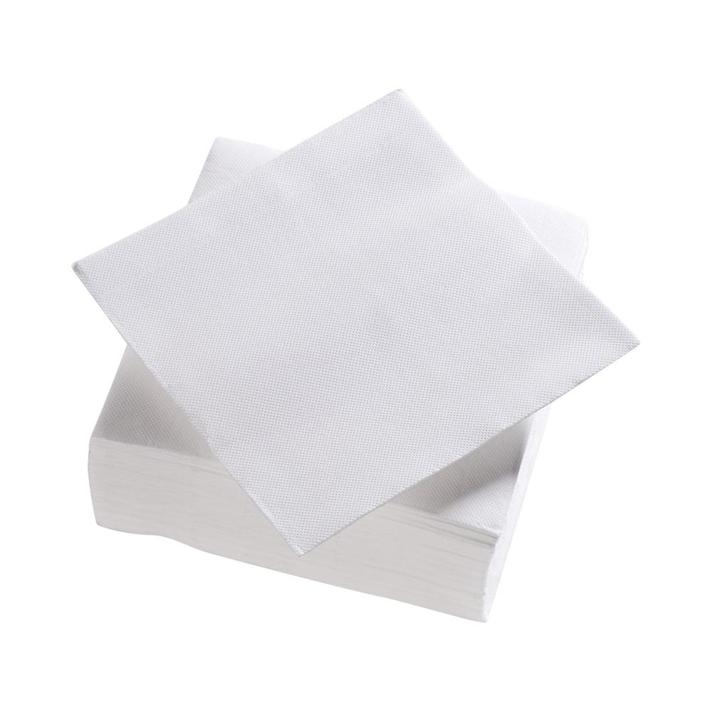 serviette carrée blanche tex touch 2 plis en papier x40 (GiFi-210806X)