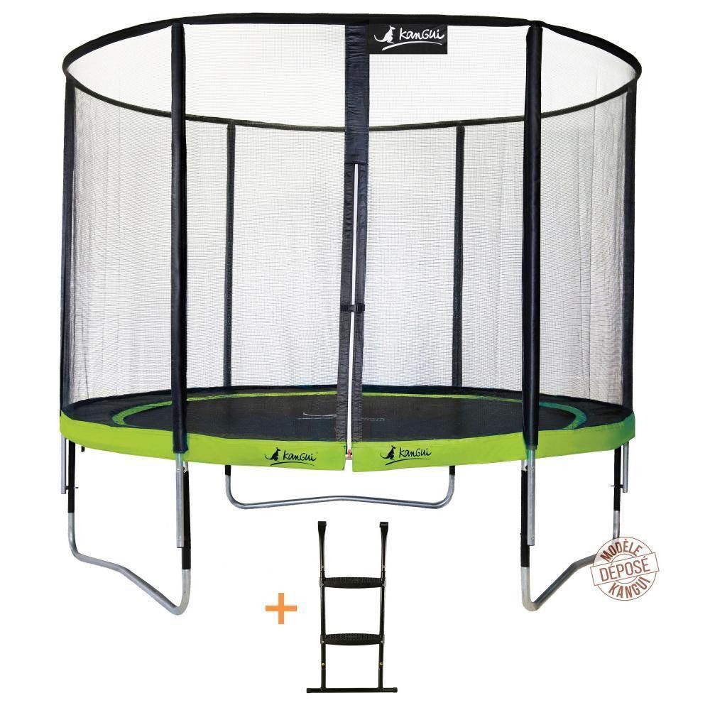 trampoline de jardin rond 305 cm + accessoires punchi aloe 300 (GiFi-KAN-K0137)