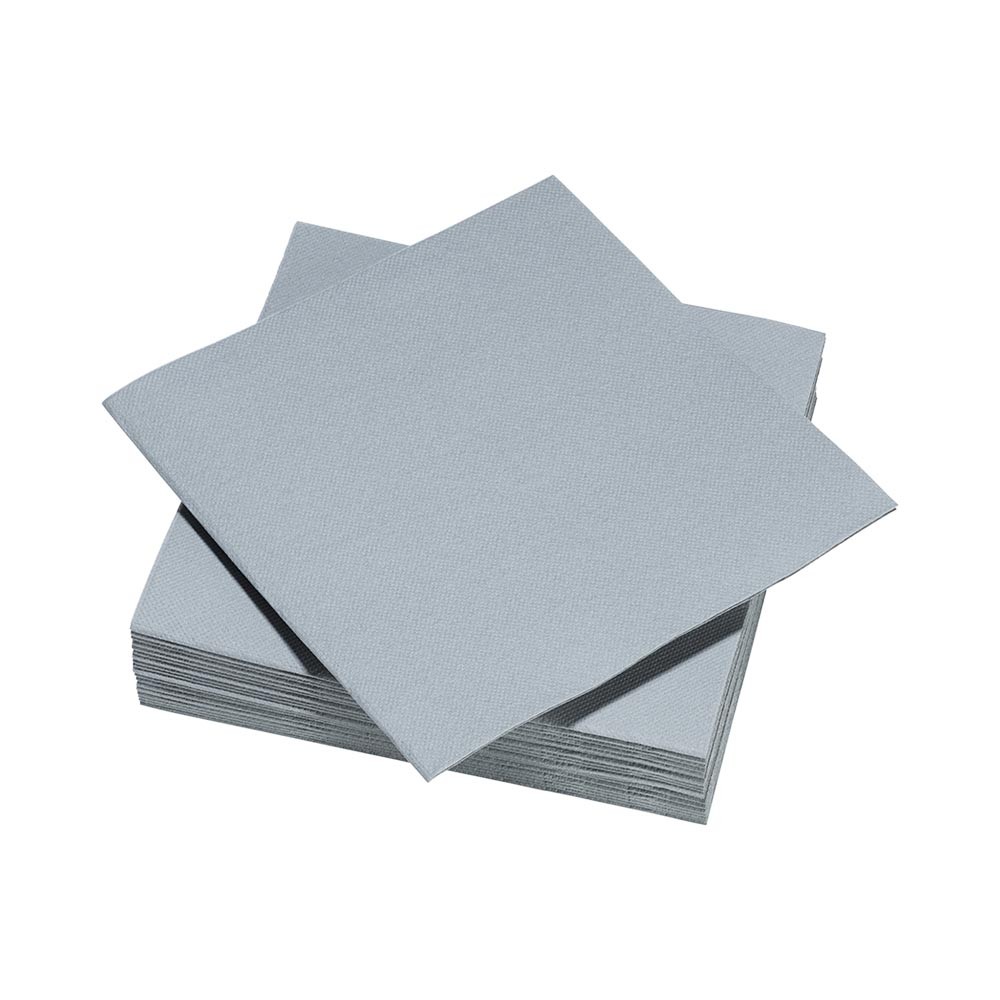 serviette carrée gris clair 2 plis en papier x40 (GiFi-267629X)