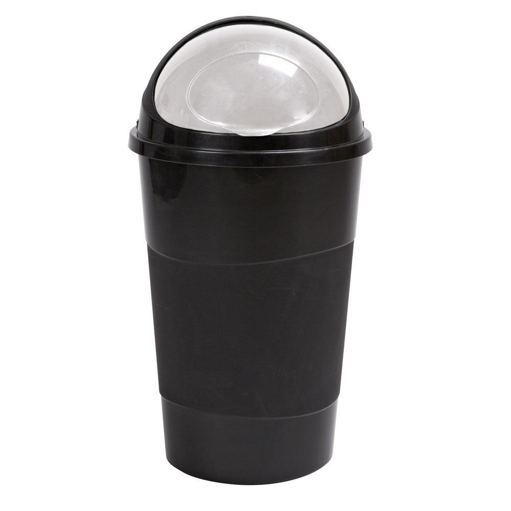 poubelle à rabat 50 l noire (GiFi-282074X)