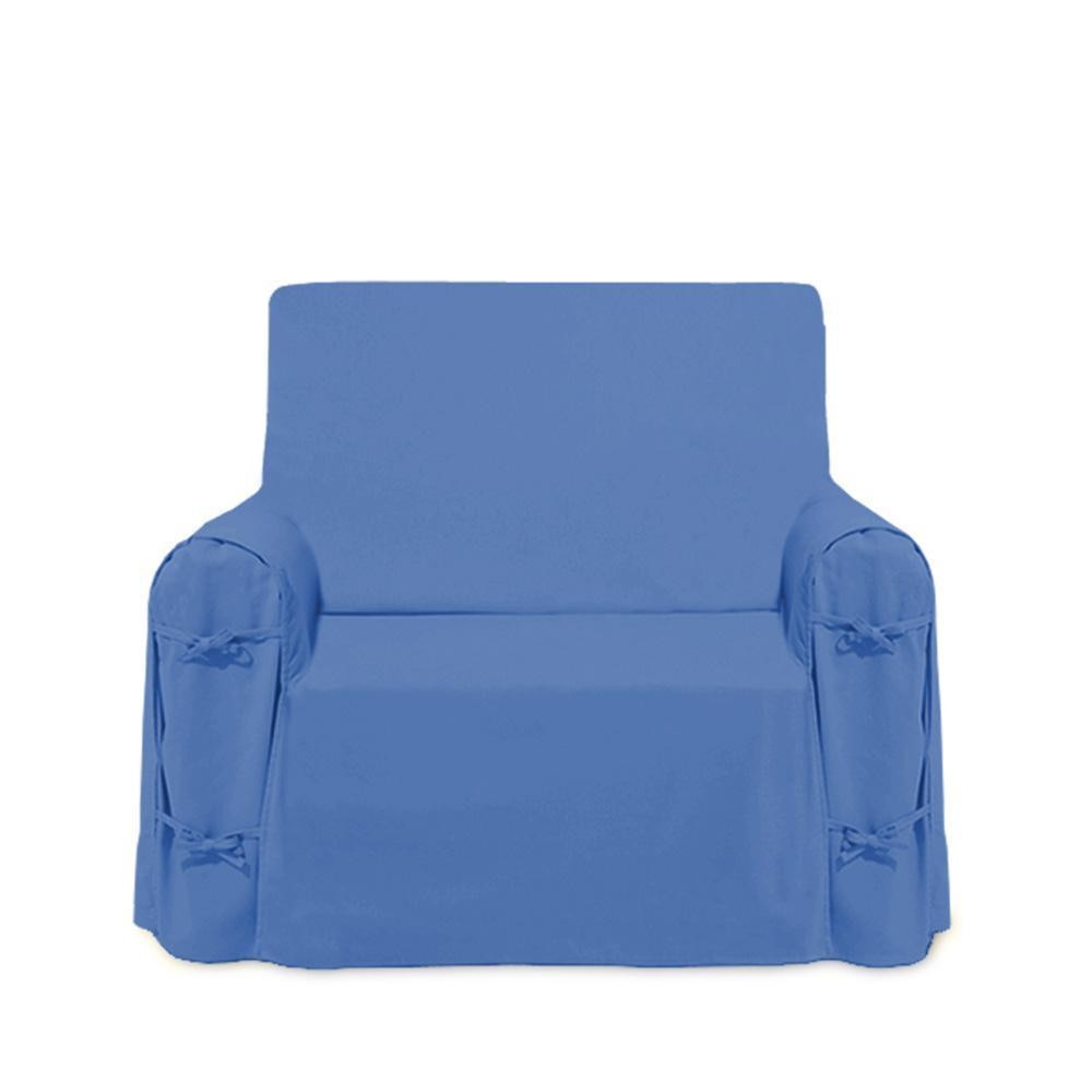 housse de fauteuil panama bleu 100% coton (GiFi-IDH-4HF/PANAMA/BLEU)