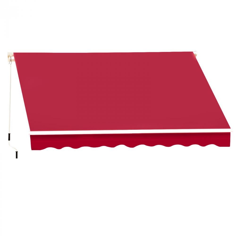 store banne manuel rétractable aluminium polyester imperméabilisé 3l x 2,5l m rouge bordeaux (GiFi-AOS-840-150WR)
