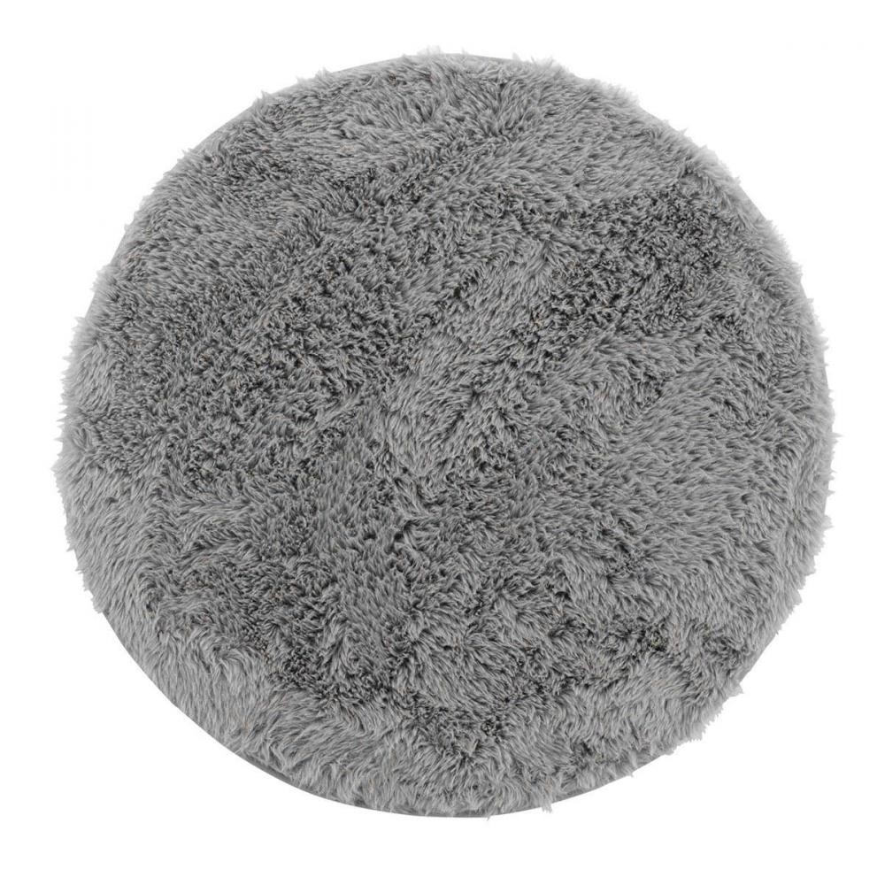 tapis rond 90 cm imitation fourrure queeny gris (GiFi-IDH-6TAPISQUEEGR1609486X)
