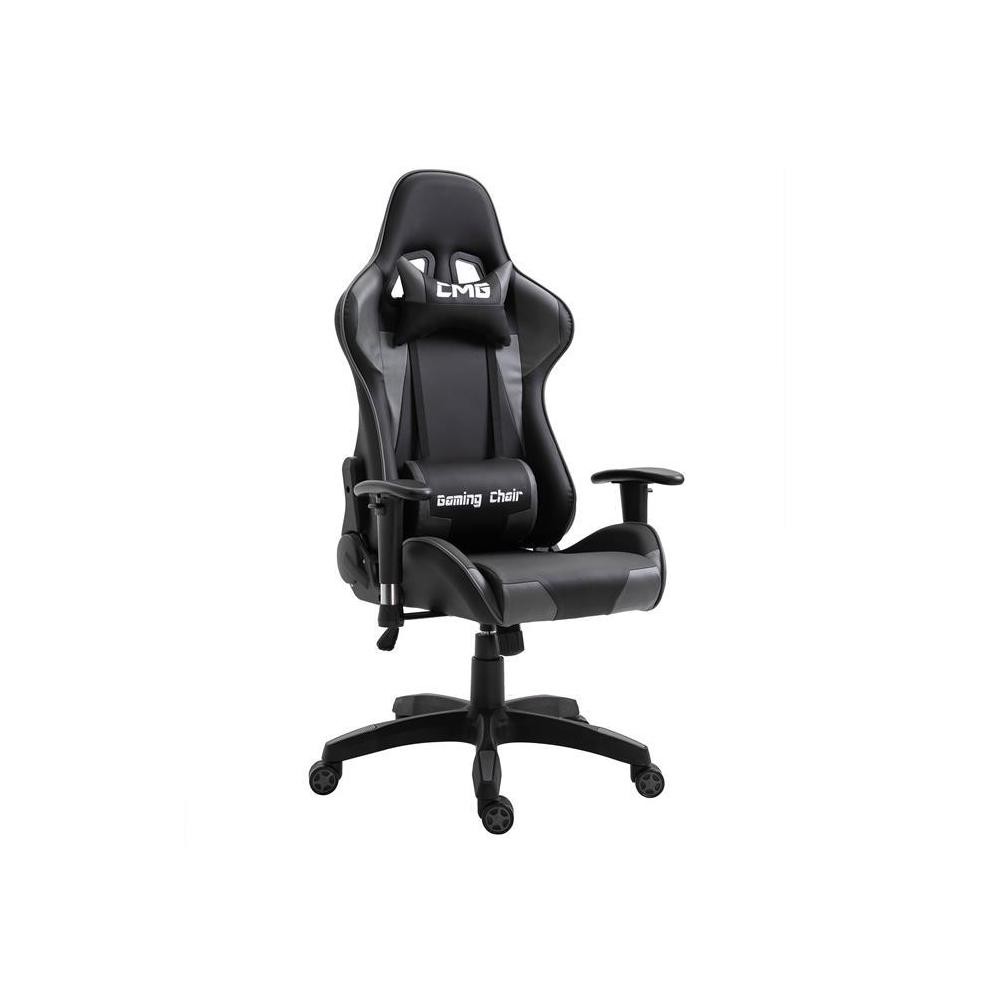chaise de bureau gaming revêtement synthétique noir et gris (GiFi-MOB-93972)