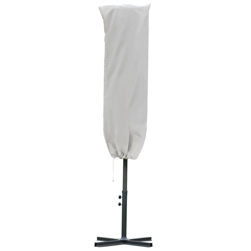 housse de protection imperméable pour parasol droit avec fermeture éclair et cordon de serrage polyester oxford crème (GiFi-AOS-84D-102CW)