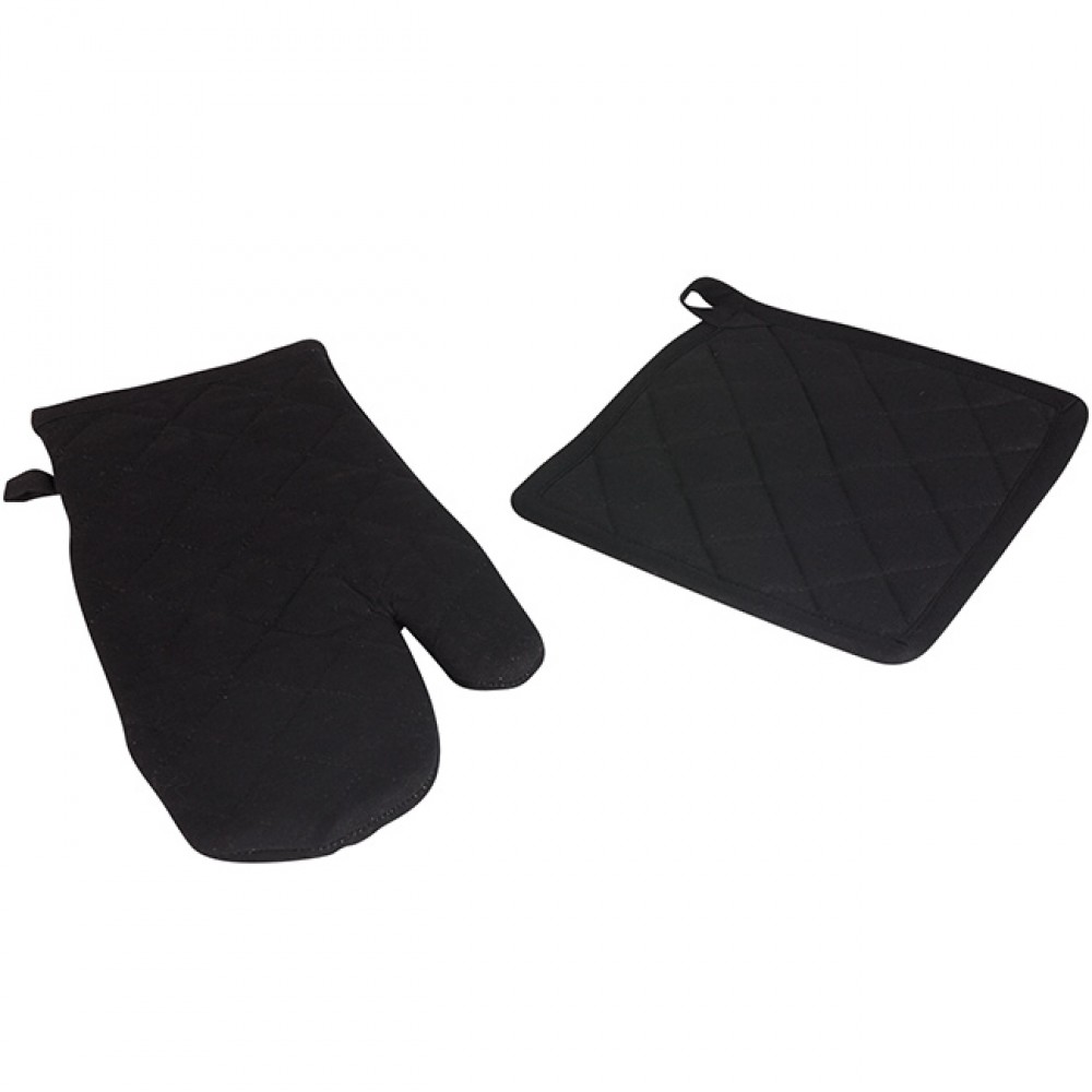 manique et gant de cuisine noir (GiFi-332189X)