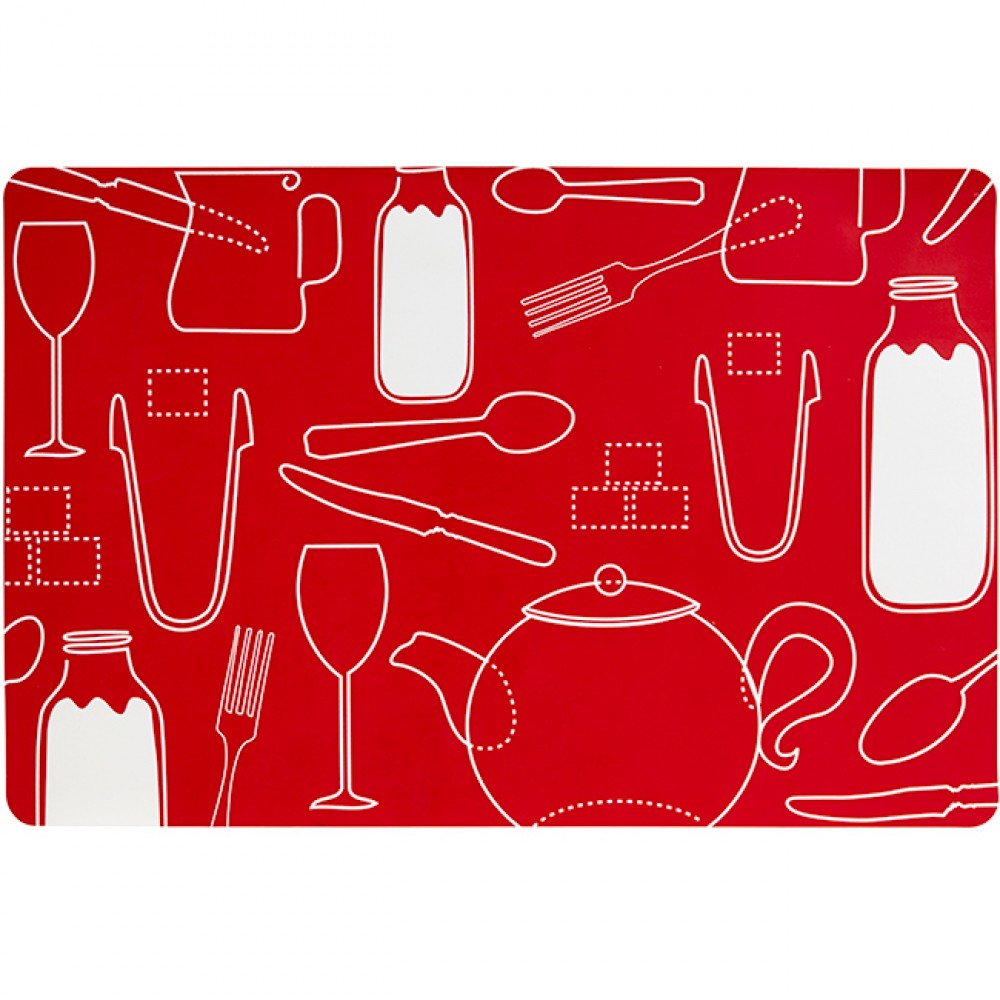 set de table ustensiles de cuisine rouge et blanc (GiFi-335701X)