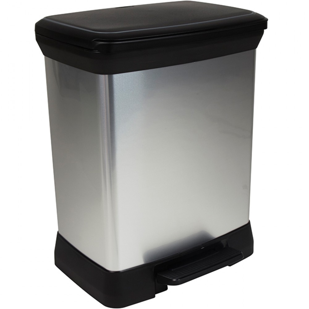 poubelle à pédale aspect aluminium 30l (GiFi-336380X)