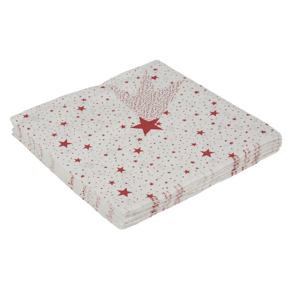 serviette en papier motif étoile filante rouge x 20 (GiFi-339290X)