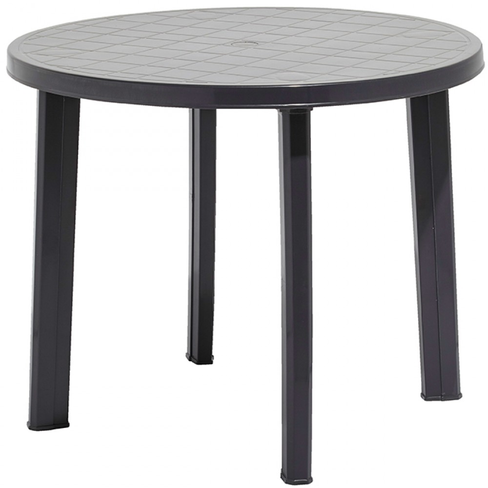 table de jardin ronde 2 personnes gris anthracite (GiFi-343720X)