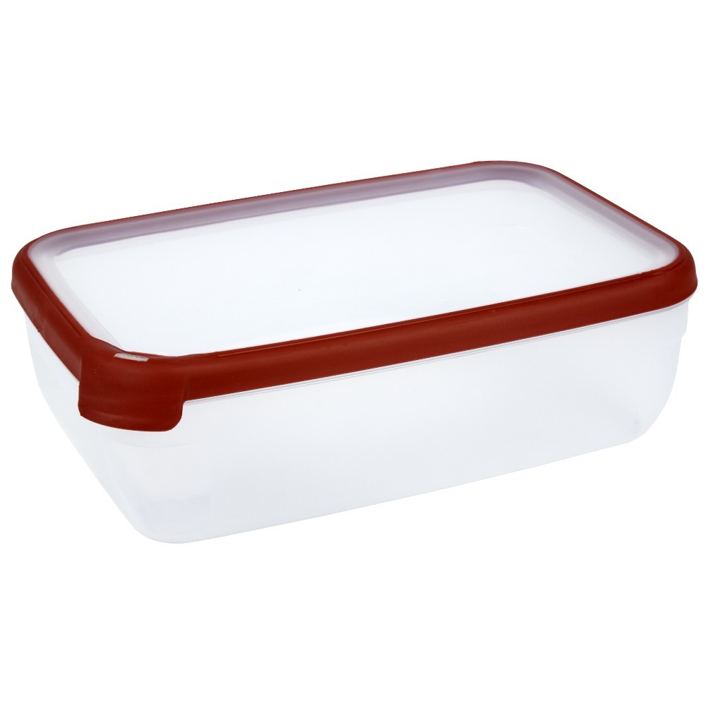 boîte alimentaire hermétique rectangulaire transparente et rouge 4 l (GiFi-348138X)
