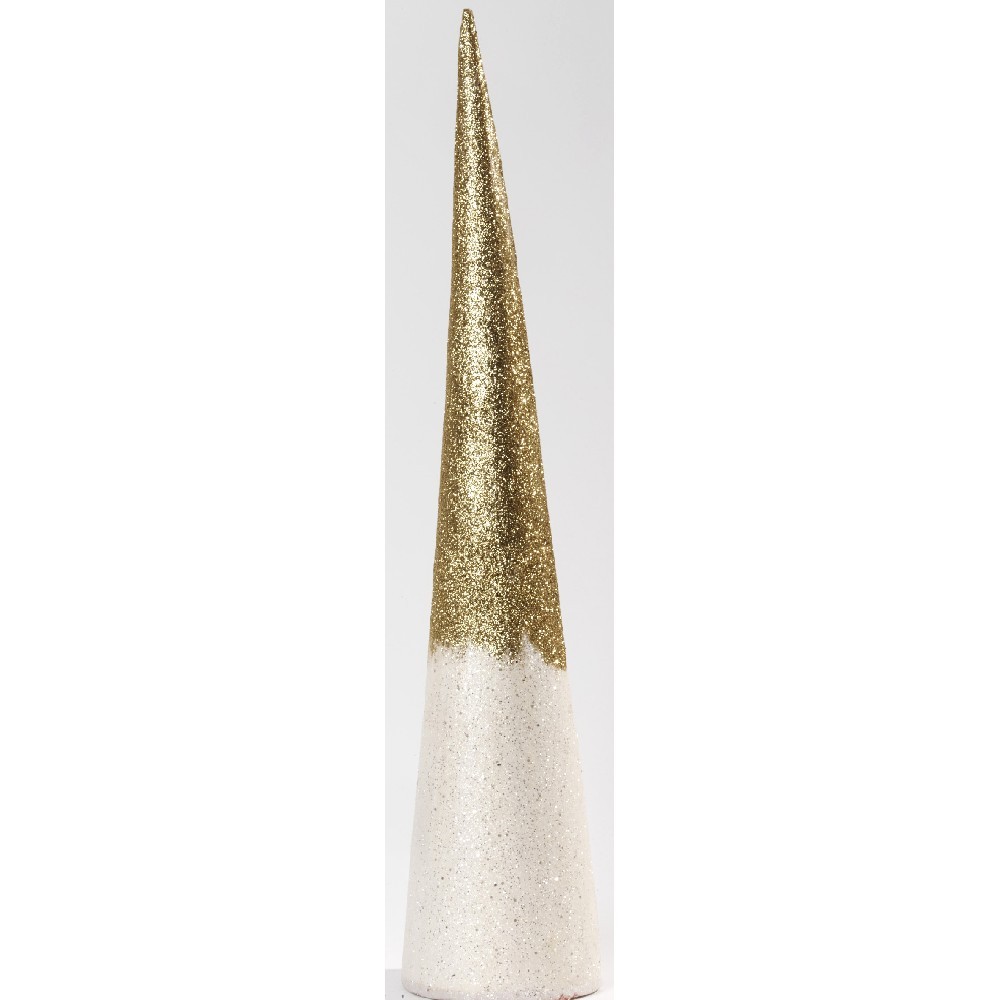 cône blanc et doré noël (GiFi-352534X)