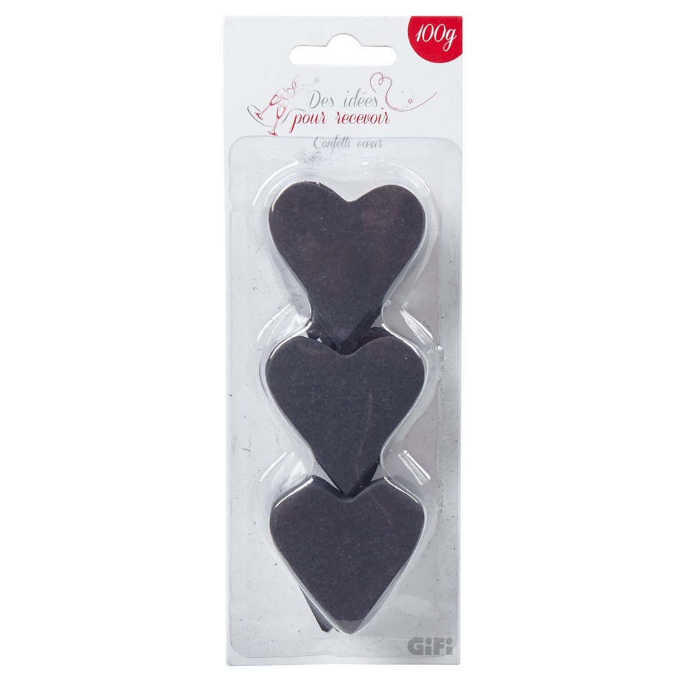 confettis coeur noir en papier (GiFi-357778X)