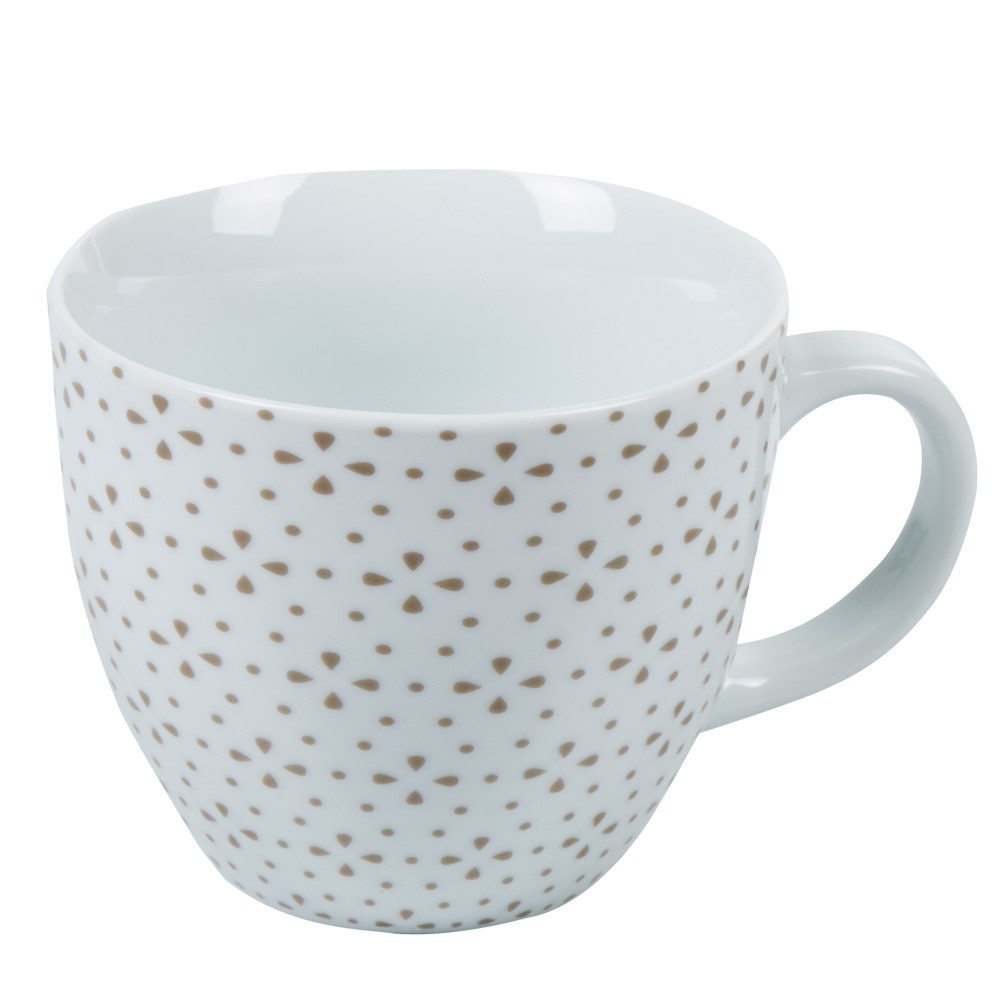 tasse à café blanche à motif taupe (GiFi-364289X)