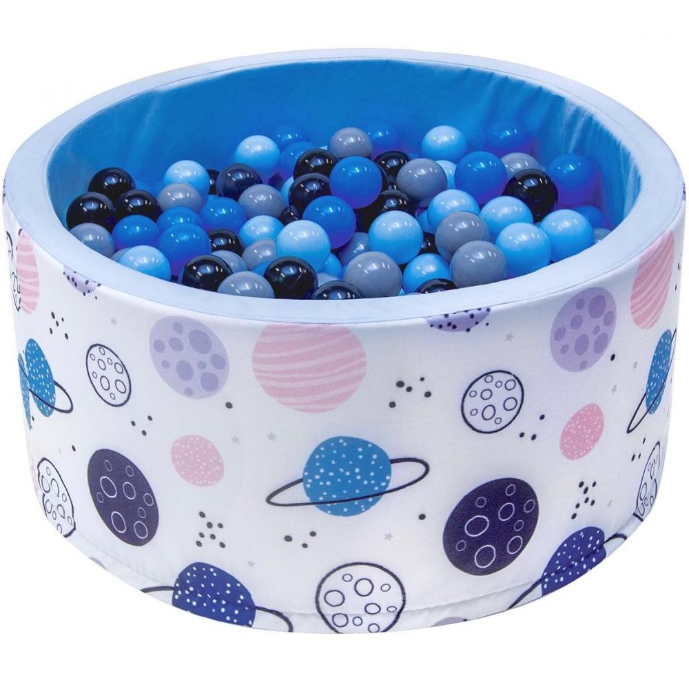 welox piscine 200 balles Ø 90 cm pour bébé bleu avec planètes (GiFi-MON-608_1317)