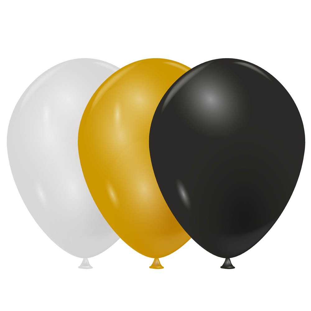 ballon de baudruche nacré doré argenté noir x20 (GiFi-368450X)