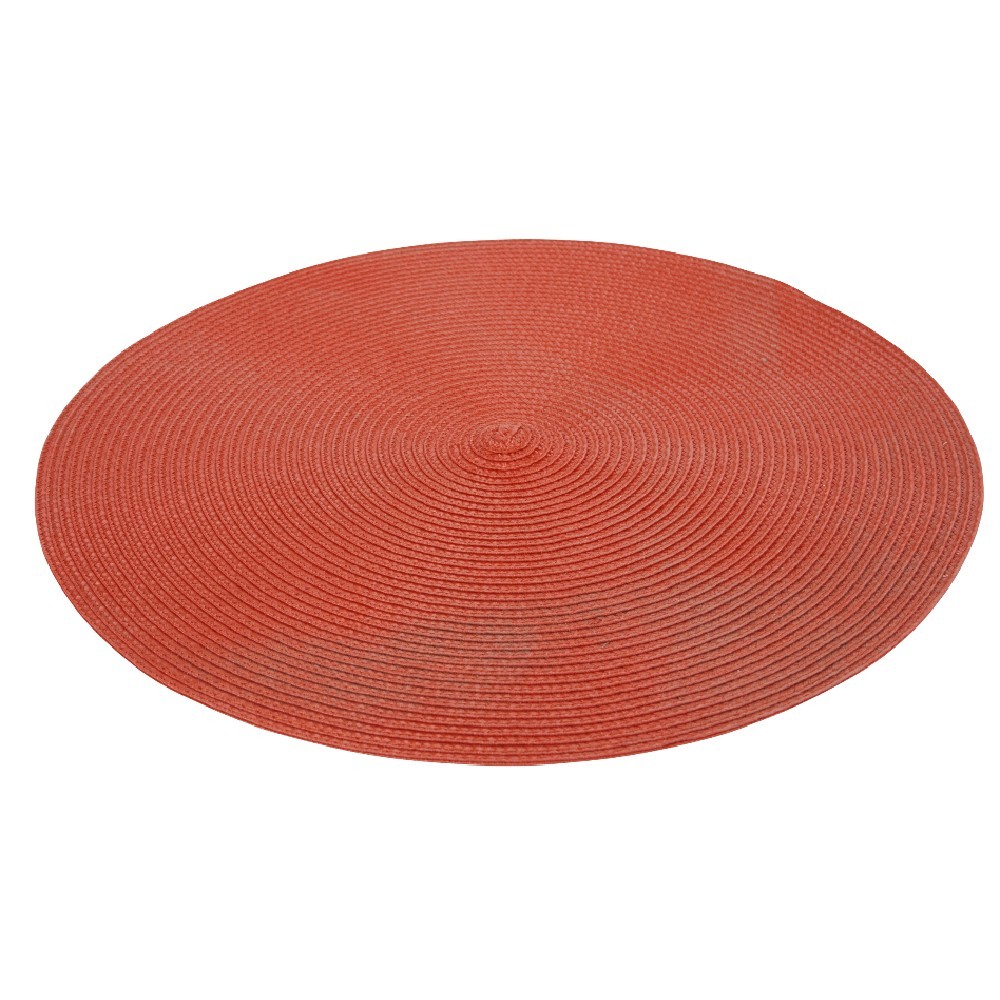 set de table rond effet paille rouge uni ø38 cm (GiFi-371041X)