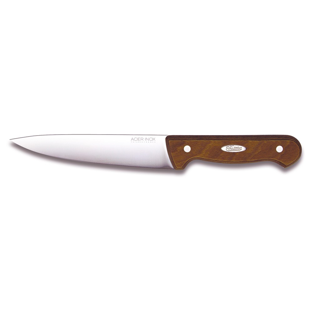 couteau du chef inox pleine soie manche bois backelisé (GiFi-373278X)