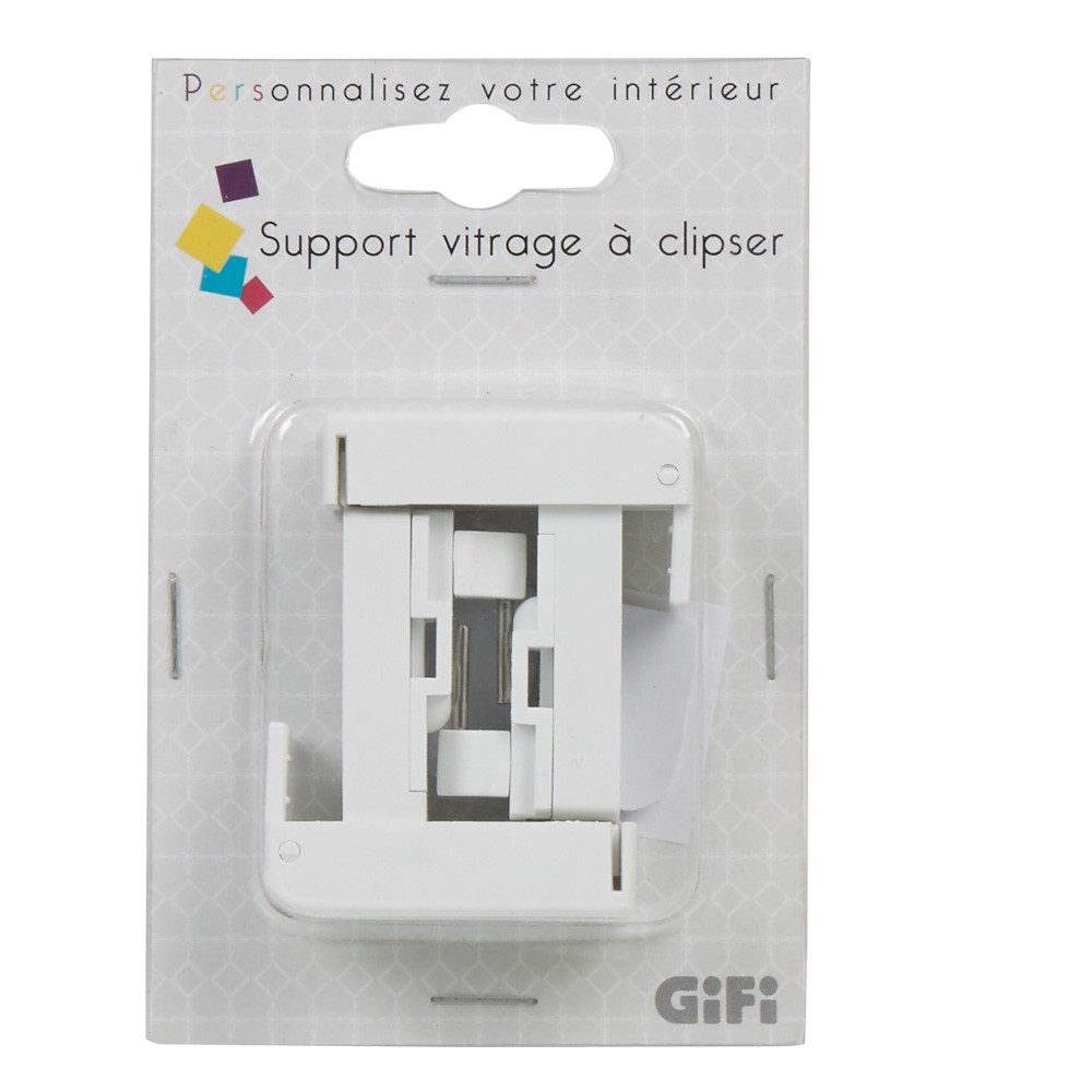 support pour vitrage à clipser plastique blanc x2 (GiFi-373657X)