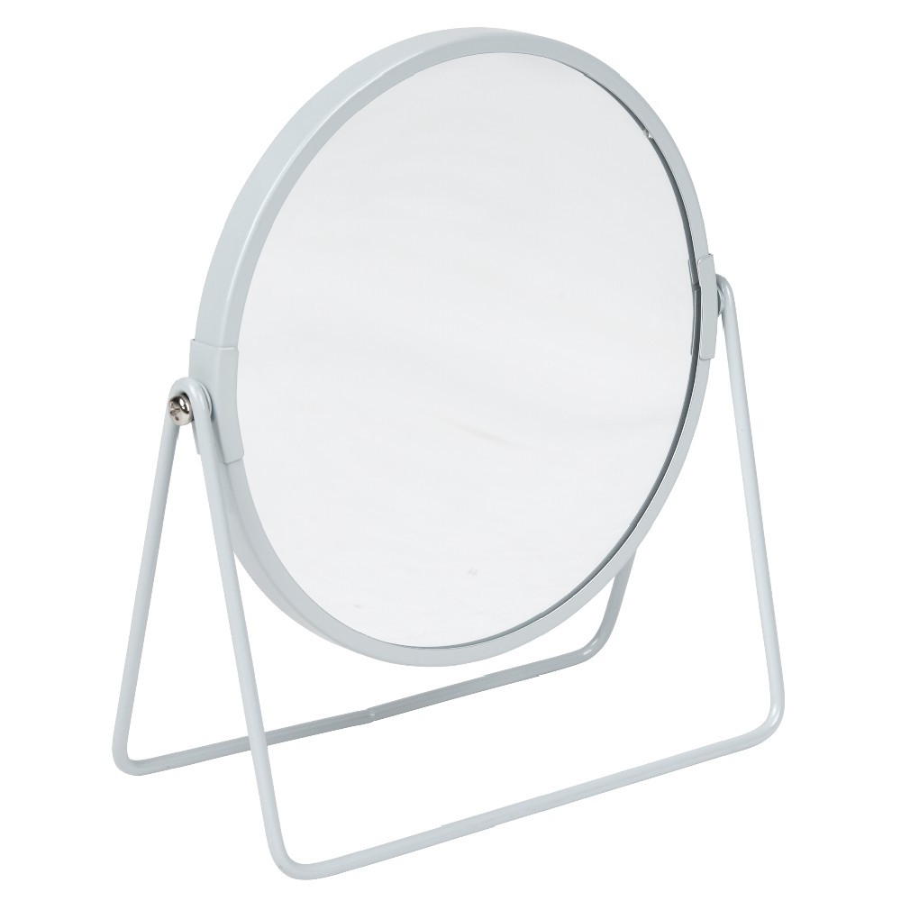 miroir rond sur pied design industriel blanc (GiFi-378568X)