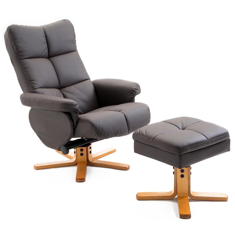 fauteuil relax inclinable style contemporain repose-pieds coffre rangement simili cuir acier bois chocolat (GiFi-AOS-833-359)
