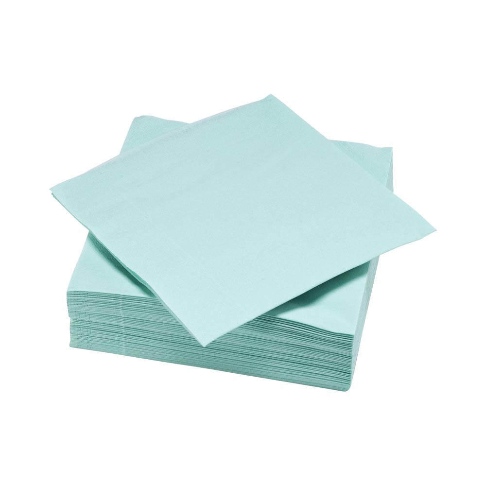 serviette carré unie vert d'eau 2 plis en papier x50 (GiFi-382455X)