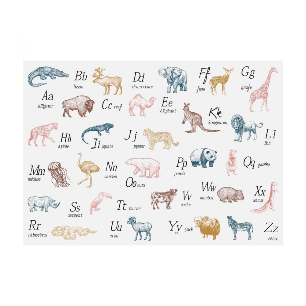 sticker animaux alphabet 50x70 cm (GiFi-IDH-7POSTRANIALPX174194X)