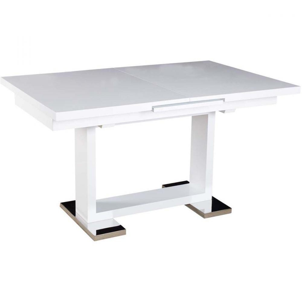 table repas toda - 140/180 x 90 x 77 cm - blanc (GiFi-HAB-92859)