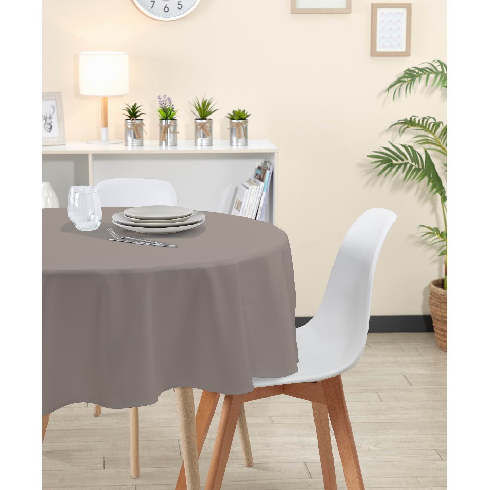 nappe ronde taupe unie (GiFi-411089X)