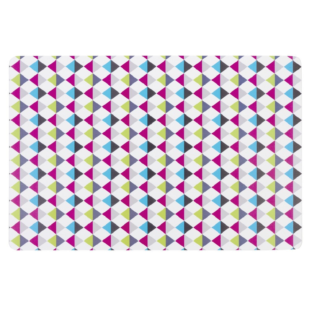 set de table rectangulaire plastique imprimé géométrique multicolore (GiFi-411163X)