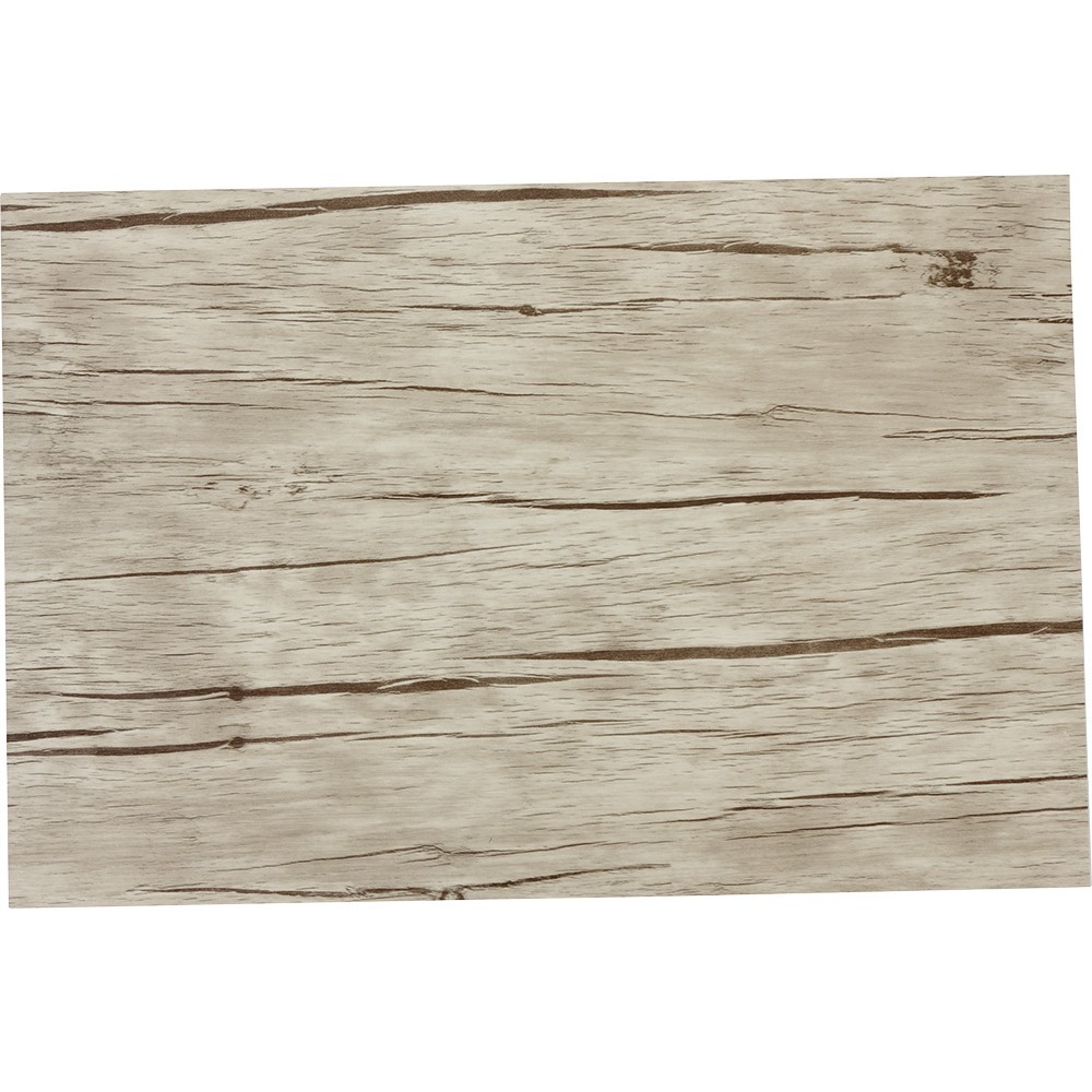 set de table rectangulaire plastique effet bois gris clair (GiFi-411689X)