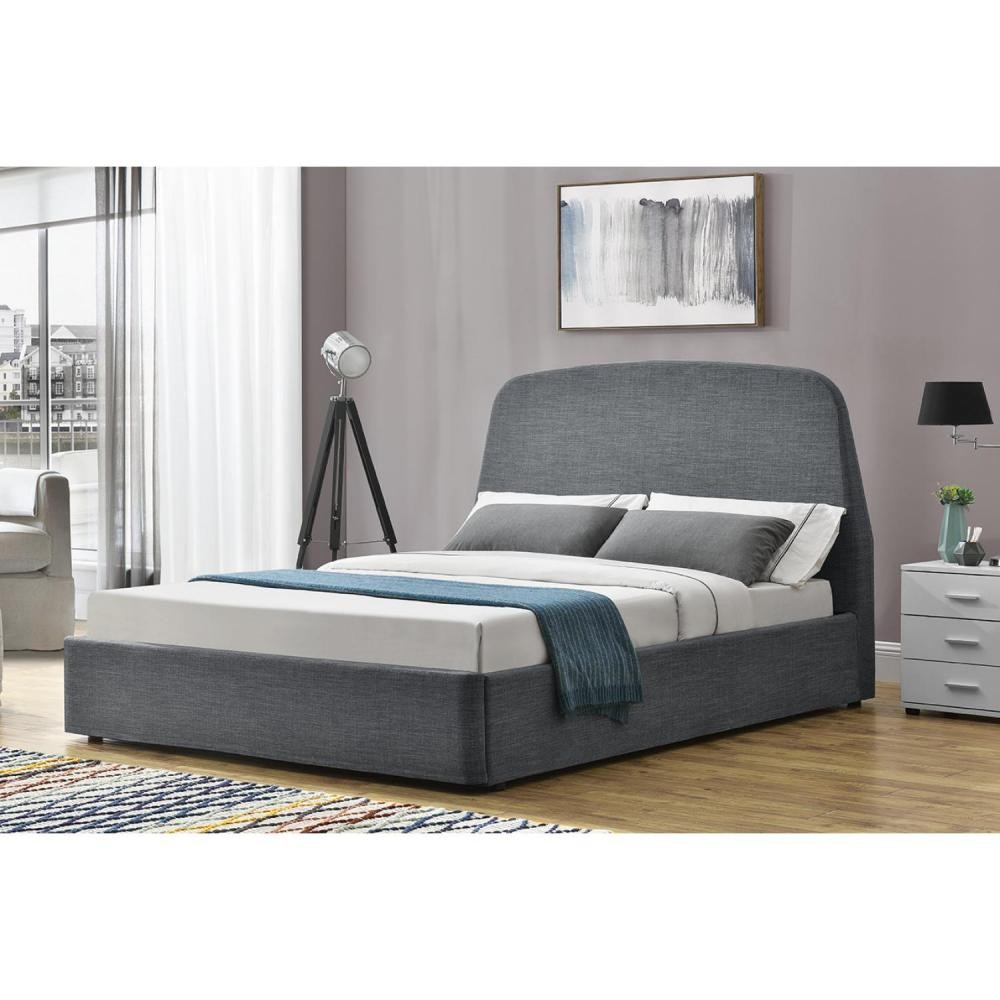 cadre de lit à rangement 2 places gris - 160x200cm (GiFi-CON-222346)