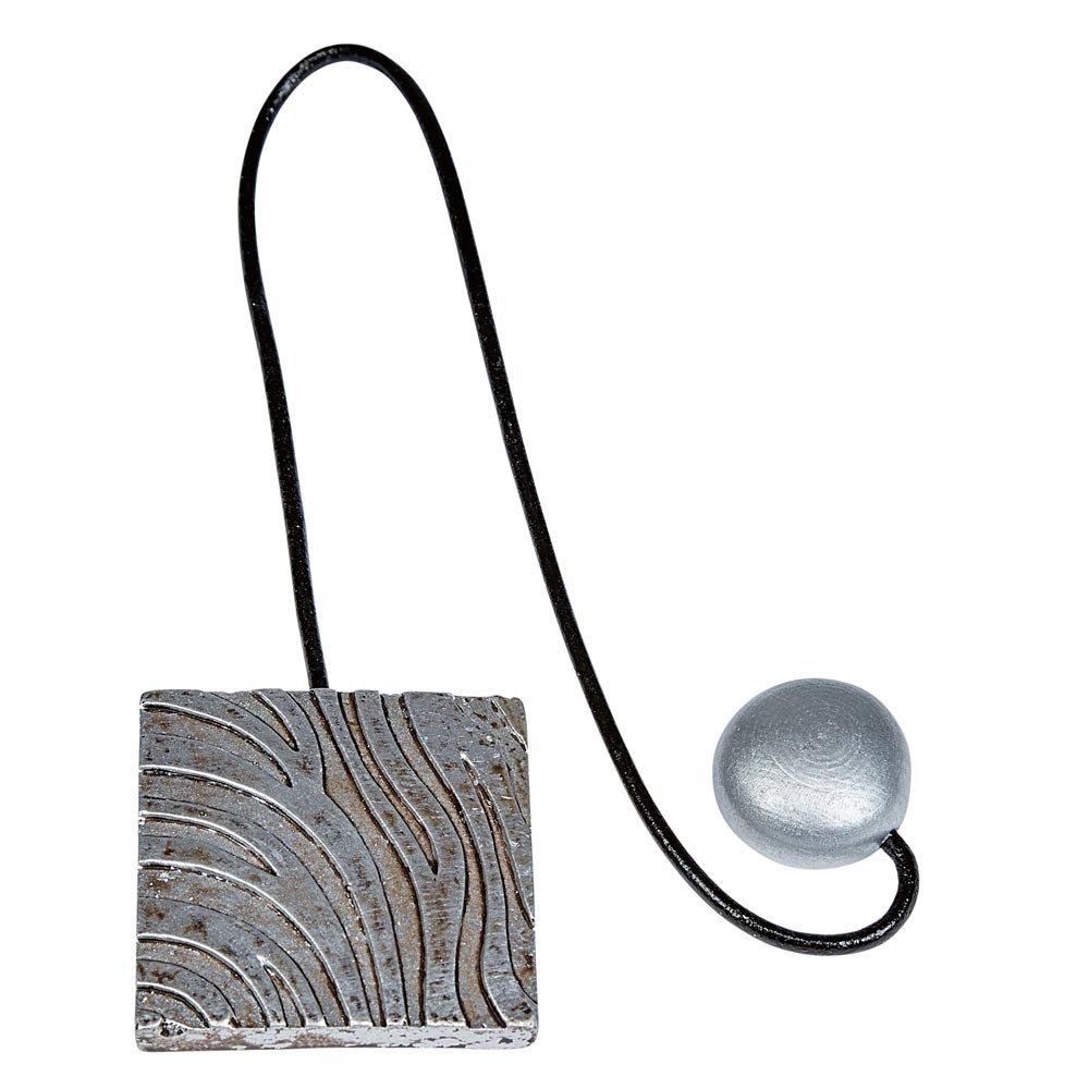 embrasse aimantée  en métal carré argenté (GiFi-441696X)