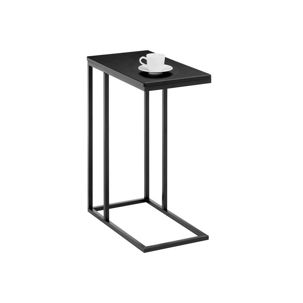 table d'appoint rectangulaire debora en métal noir et décor noir mat (GiFi-MOB-13843)