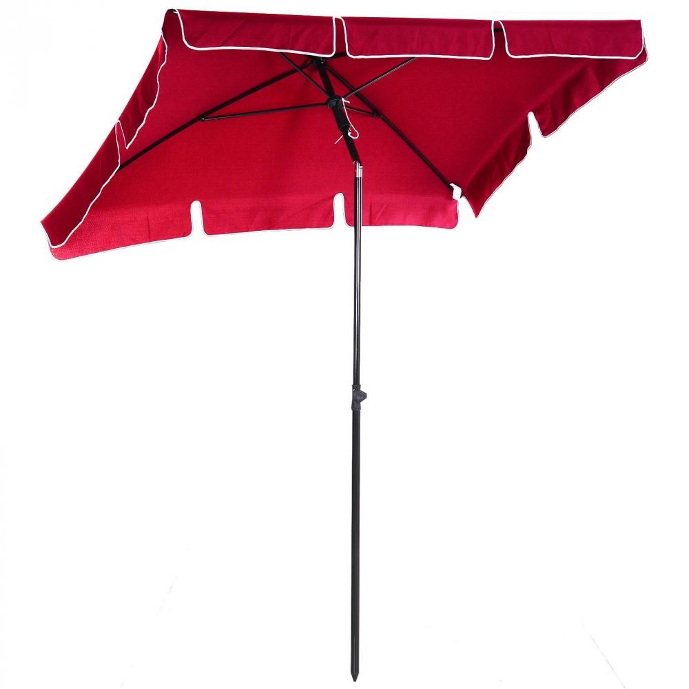 parasol rectangulaire inclinable alu acier polyester haute densité diamètre 2 m rouge (GiFi-AOS-84D-016RD)