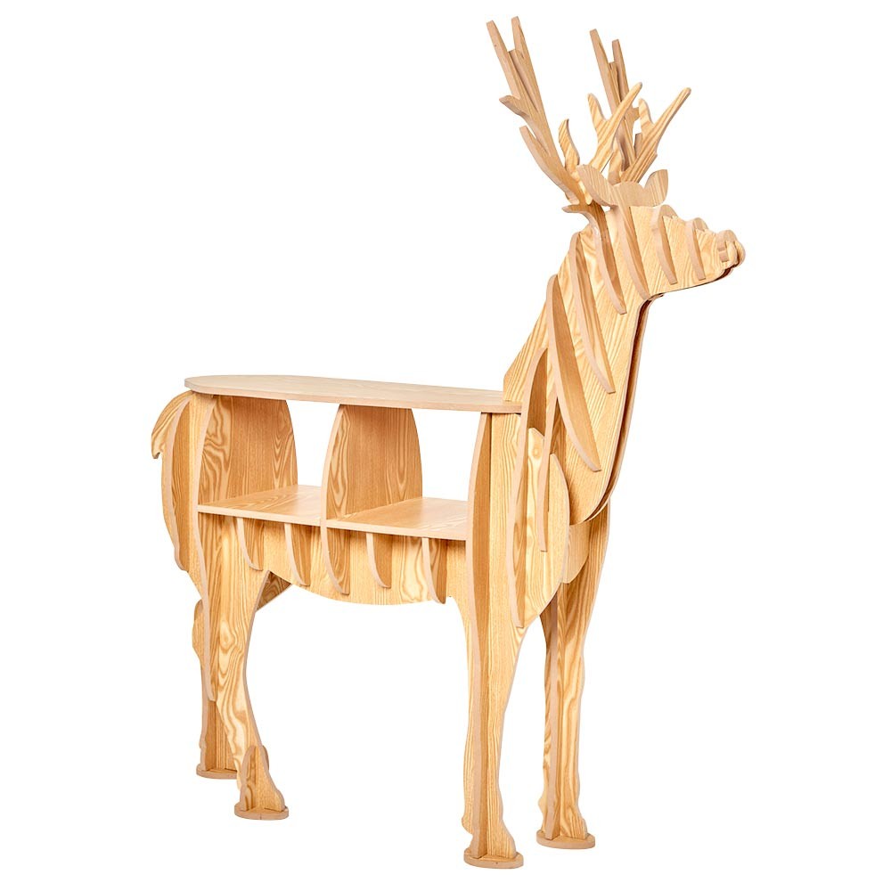 renne-étagère décoratif en bois avec rangements (GiFi-477529X)