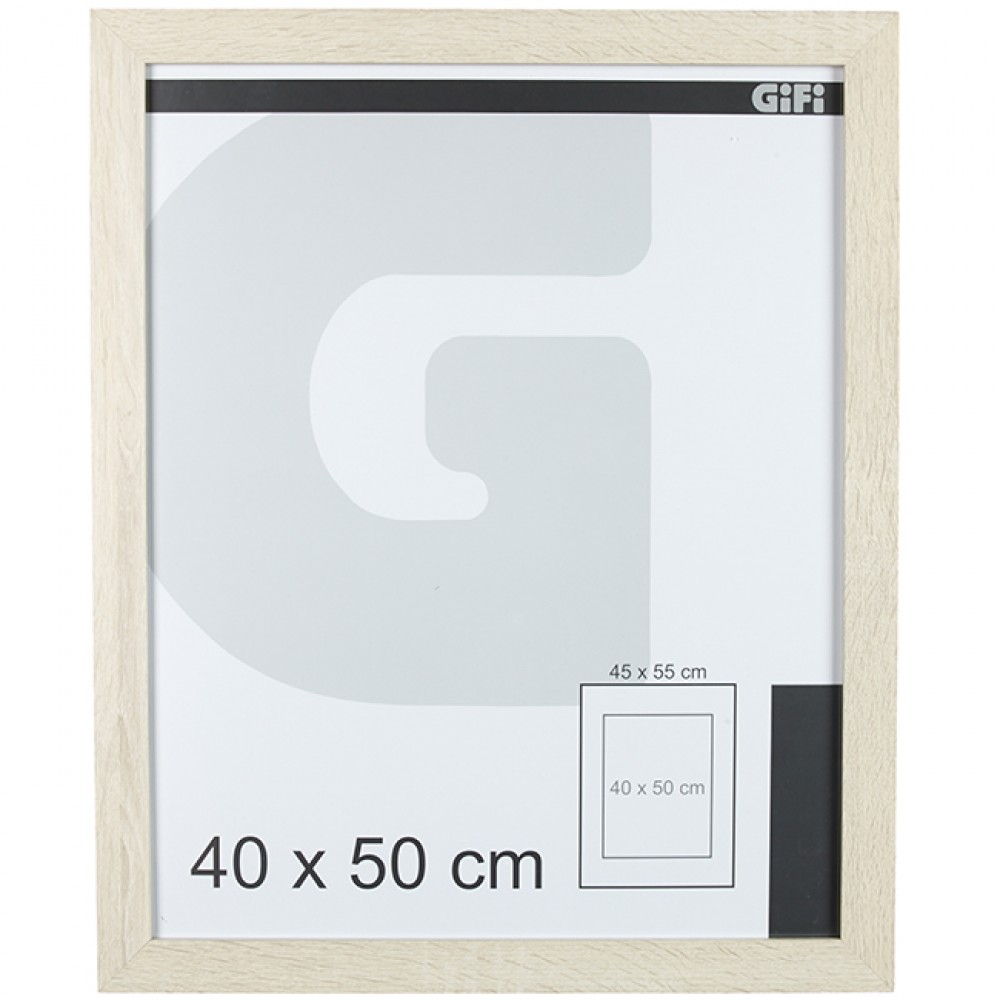 cadre photo cérusé blanc 1 vue 40 x 50 cm (GiFi-491291X)