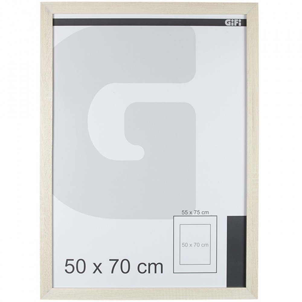 cadre photo cérusé blanc 1 vue 50 x 70 cm (GiFi-491292X)