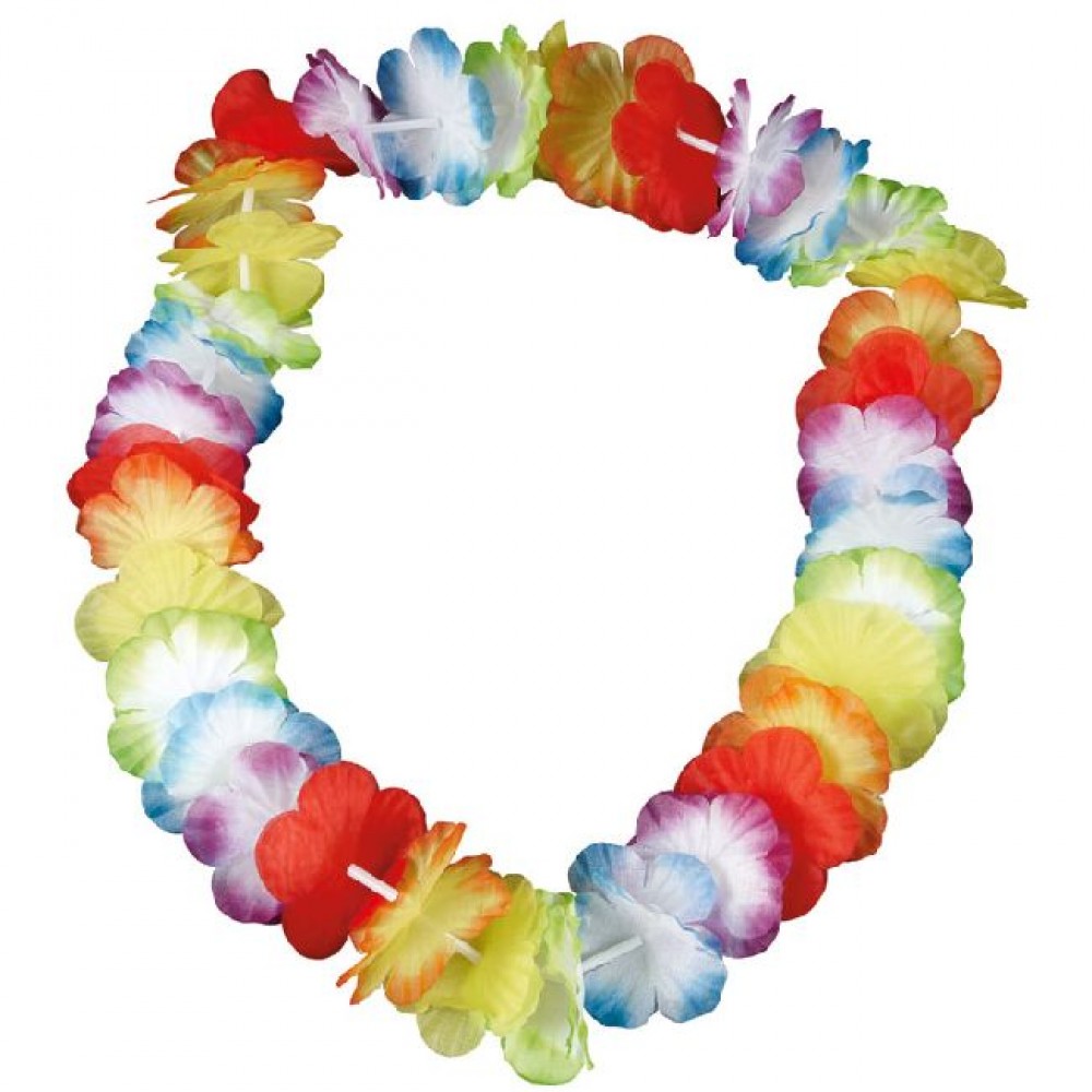 collier hawaïen fleurs multicolores (GiFi-498808X)