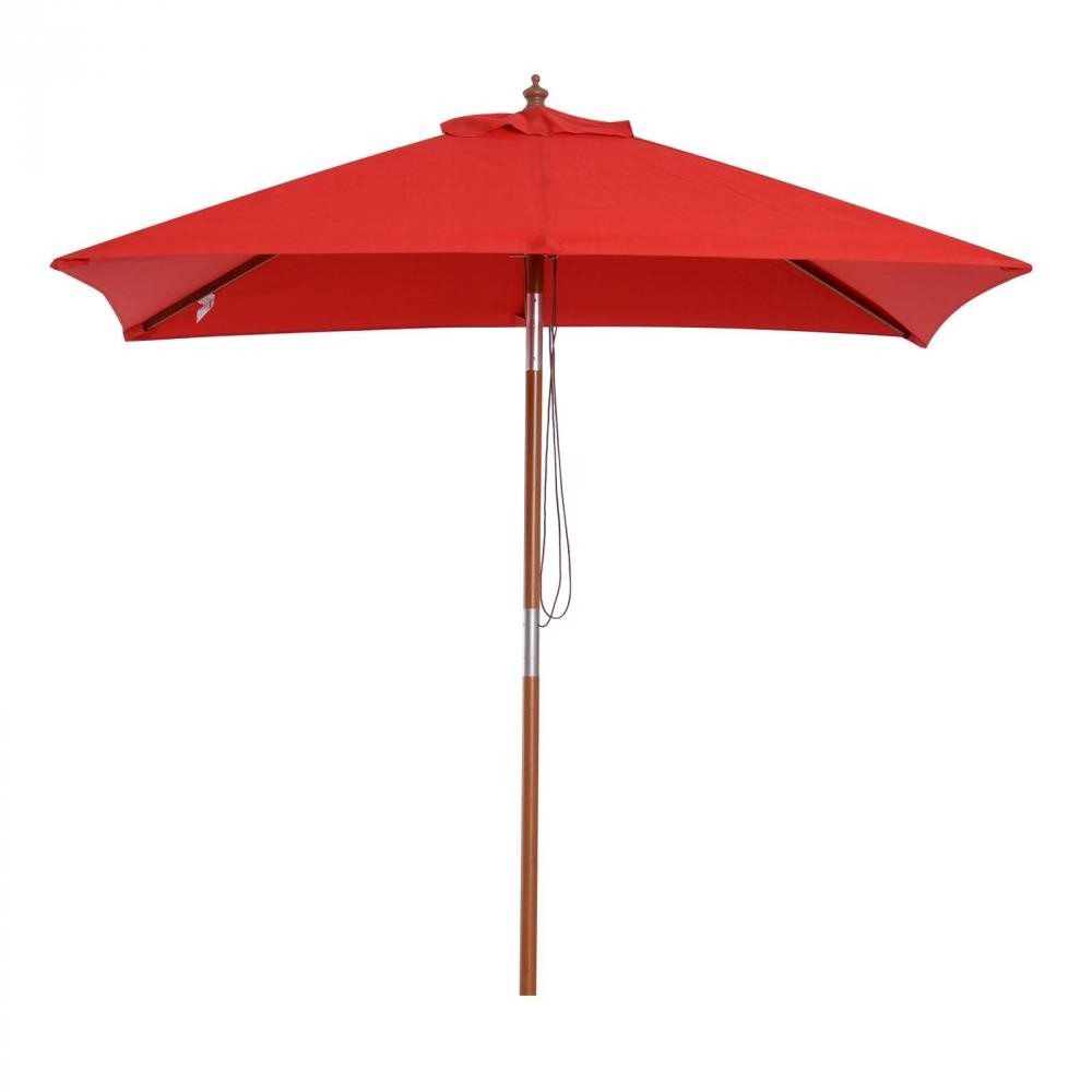 parasol rectangulaire inclinable bois polyester haute densité 2l x 1,5l x 2,3h m (GiFi-AOS-84D-017)