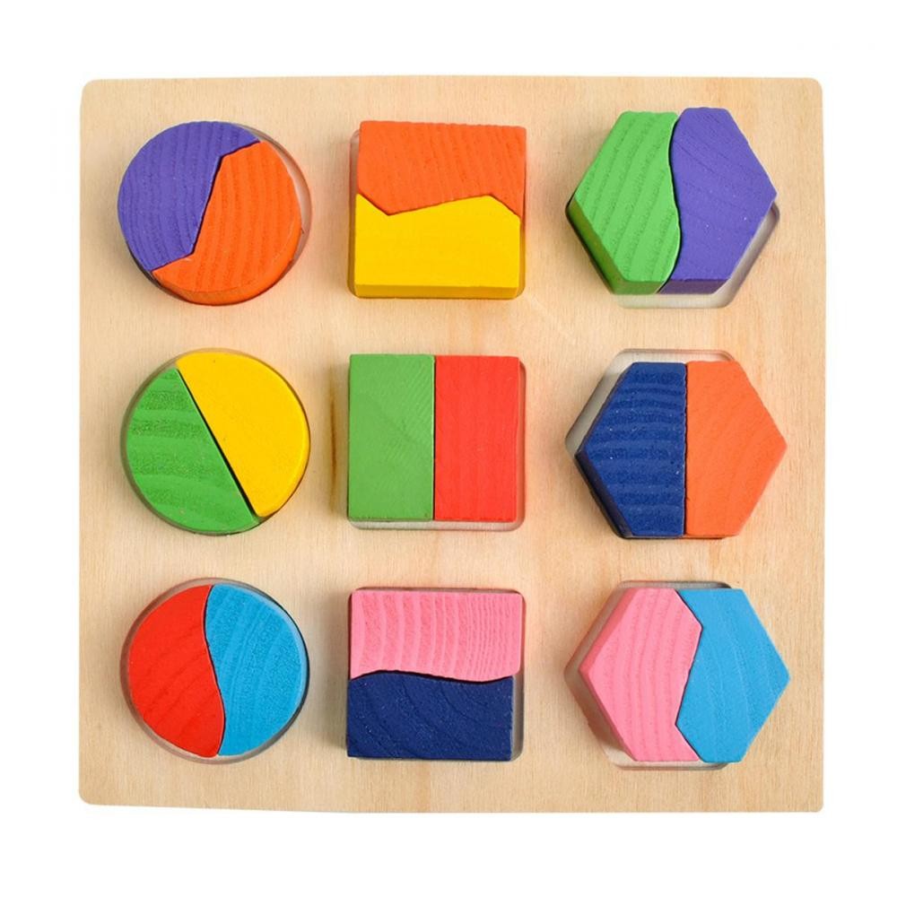 puzzle 3d montessori en bois, formes géométriques colorées (GiFi-MON-383)