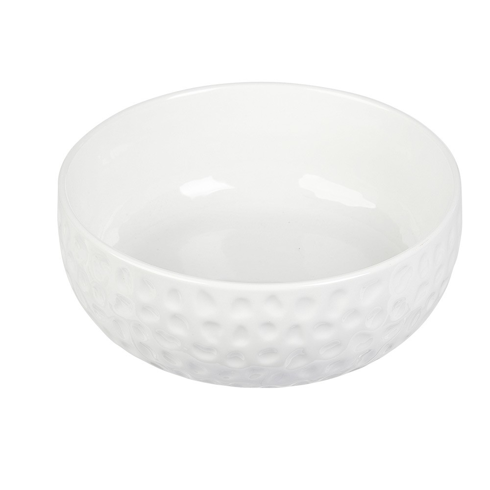 saladier en porcelaine design martelé blanc (GiFi-501702X)