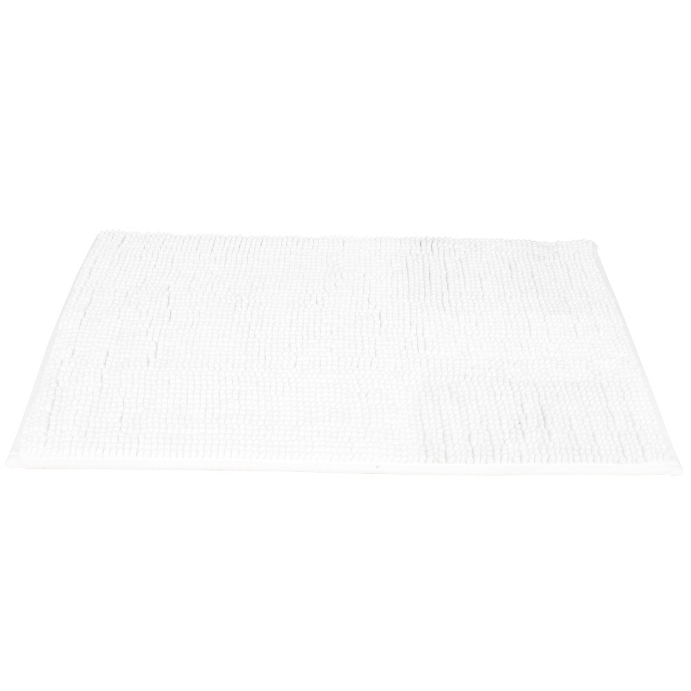 tapis de bain chenille coloris blanc (GiFi-503473X)