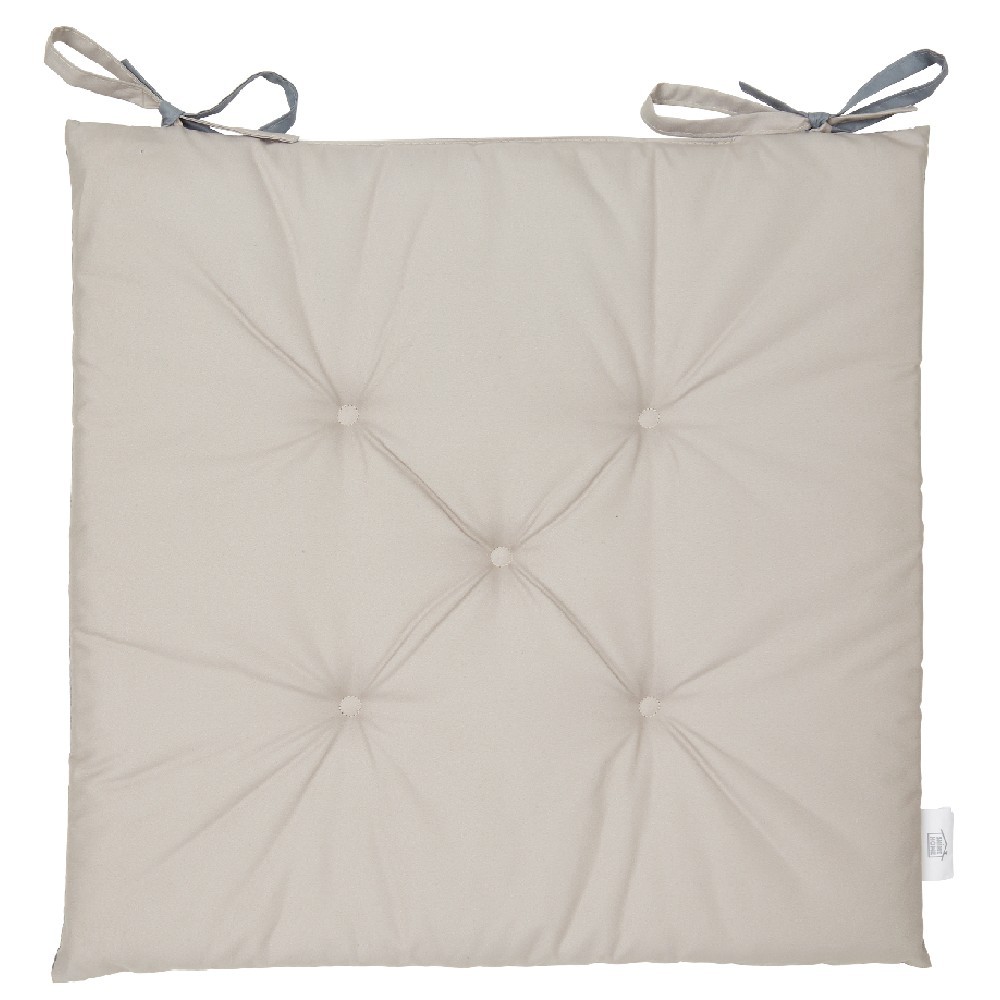 galette de chaise polyester biface gris et taupe (GiFi-509089X)
