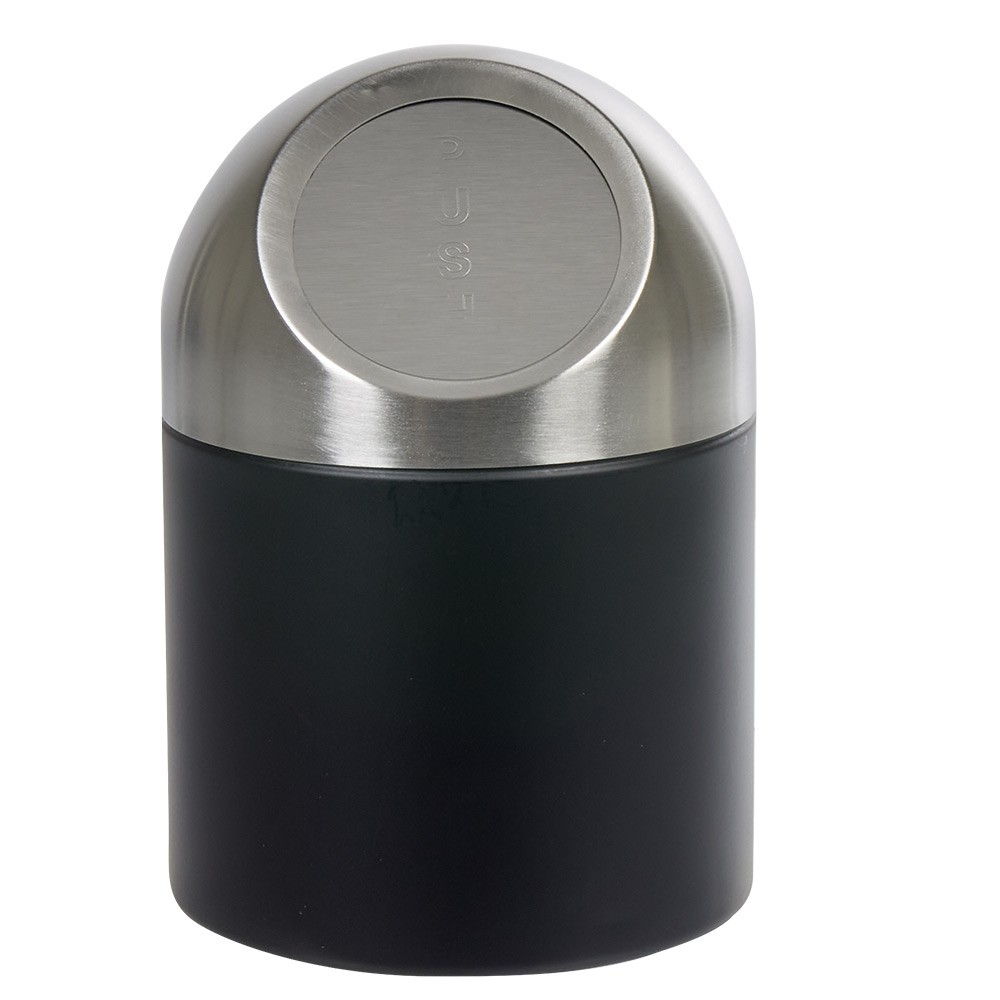 mini poubelle de salle de bain métal noir gris (GiFi-515278X)