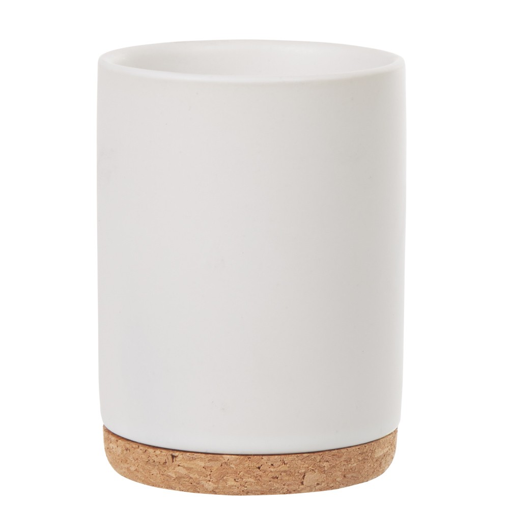 gobelet céramique blanc avec fond liège (GiFi-515596X)